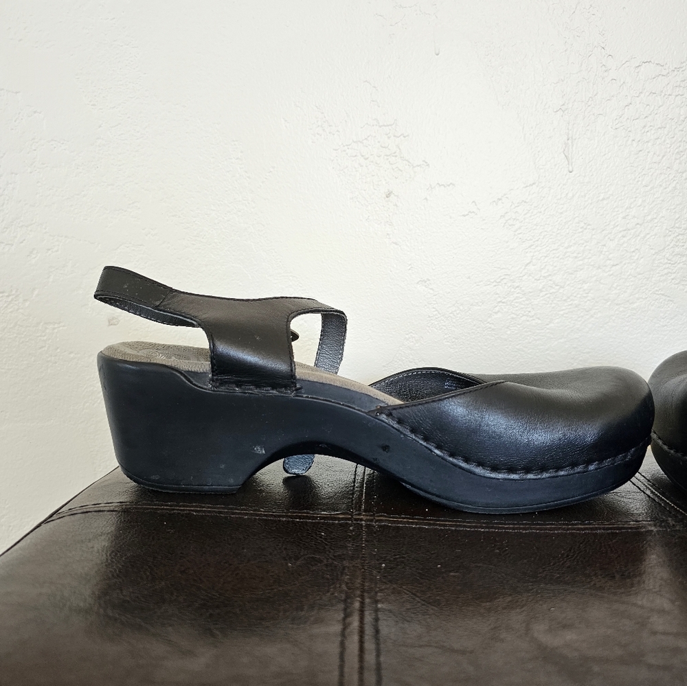 Dansko Black Leather Workwear Boho Slingback Mules Clogs sz EU 42 US 11.5 - Picture 6 of 10